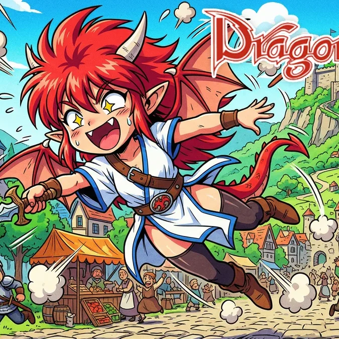 Ilustração de Mink, protagonista de Dragon Half, exibindo o estilo visual característico dos animes de fantasia dos anos 90.